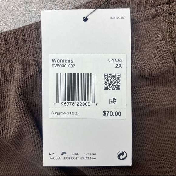Nike Tight Fit Mid Rise Full Length Pants FV8000-237 Brown Woman’s Sz 2X - Picture 7 of 7